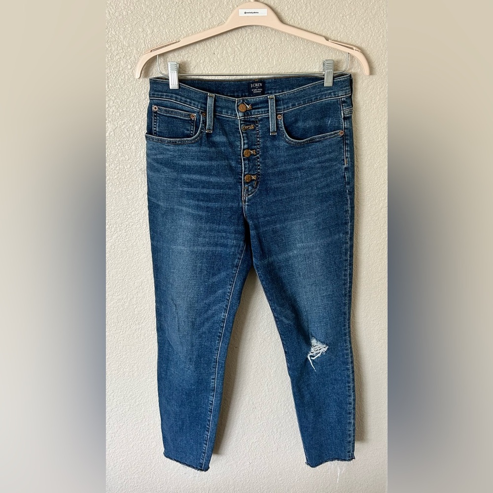 J. Crew Mid Rise 9” skinny Dark Blue Jeans